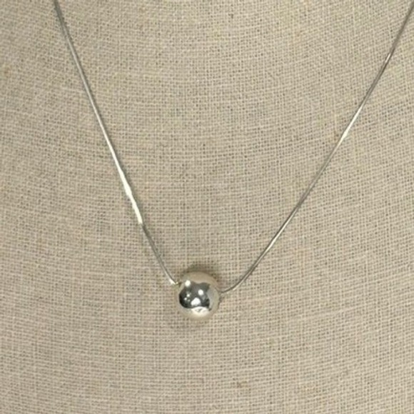 No Brand Jewelry - Round Snake Chain Sterling Silver Open Ball Pendant Necklace 18.25"